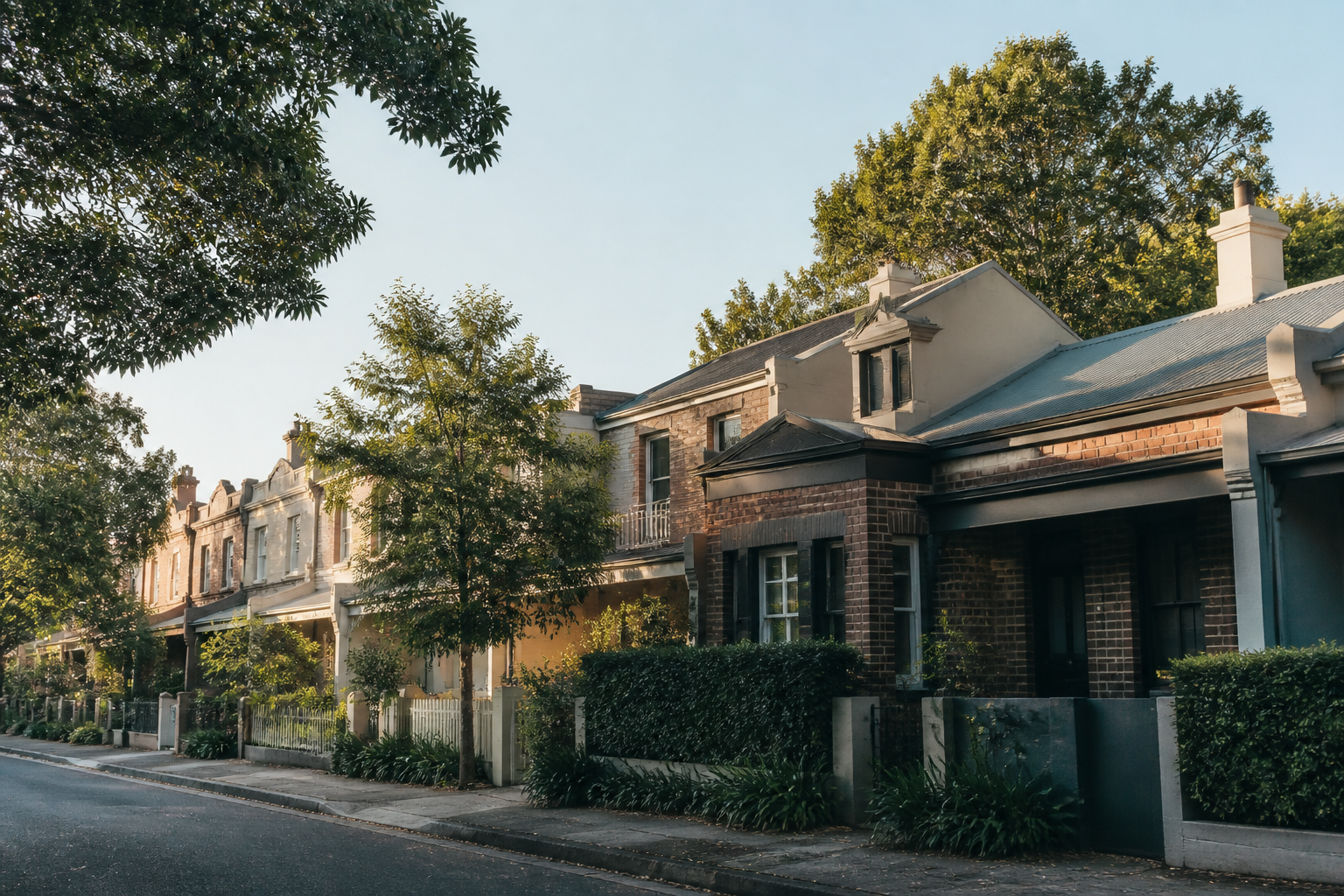 Sydney residential homes on a leafy street